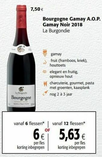 Colruyt Bourgogne gamay a.o.p. gamay noir 2018 la burgondie aanbieding