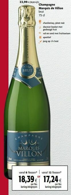 Colruyt Champagne marquis de villon brut aanbieding