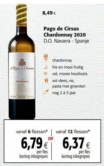 Colruyt Pago de cirsus chardonnay 2020 d.o. navarra - spanje aanbieding