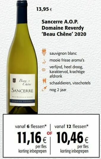 Colruyt Sancerre a.o.p. domaine reverdy beau chêne 2020 aanbieding