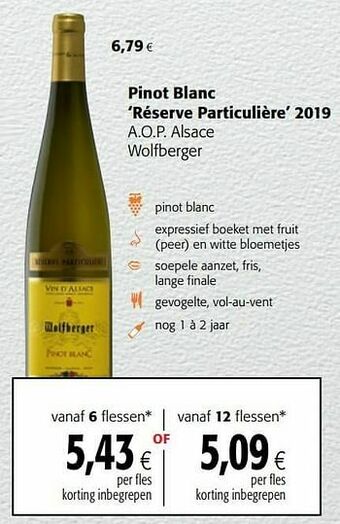 Pinot blanc réserve particulière 2019 a.o.p. alsace wolfberger