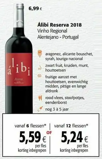 Colruyt Álibi reserva 2018 vinho regional alentejano - portugal aanbieding