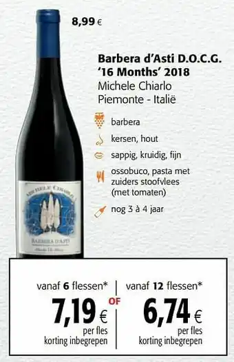 Colruyt Barbera d’asti d.o.c.g. 16 months 2018 michele chiarlo piemonte - italië aanbieding