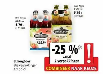 Colruyt Strongbow alle verpakkingen aanbieding