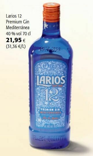 Colruyt Larios 12 premium gin mediterránea aanbieding