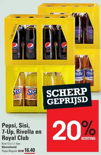 Sligro Pepsi, Sisi, 7-Up, Rivella en Royal Club aanbieding