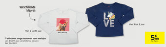 Carrefour T-shirt met lange mouwen voor meisjes aanbieding