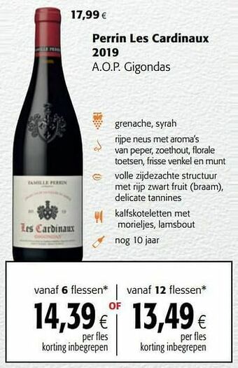 Colruyt Perrin les cardinaux 2019 a.o.p. gigondas aanbieding