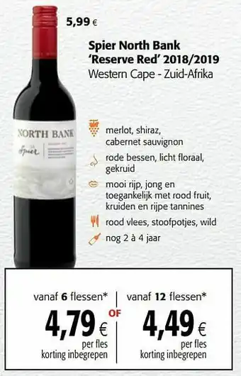 Colruyt Spier north bank reserve red 2018-2019 western cape - zuid-afrika aanbieding