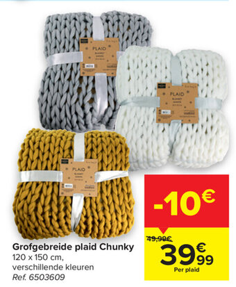 Carrefour Grofgebreide plaid Chunky aanbieding