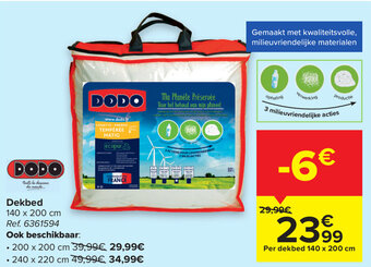 Carrefour Dekbed 140 x 200 cm aanbieding