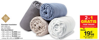Carrefour Flanellen hoeslaken 90x200cm aanbieding