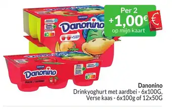 Intermarché Danonino Drinkyoghurt met aardbei - 6x100G, Verse kaas - 6x100g of 12x50G aanbieding
