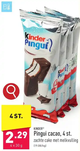 ALDI Pingui cacao 4 x 30g aanbieding