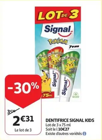 Auchan Dentifrice signal kids 3 x 75 ml aanbieding