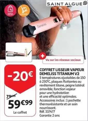 Coffert lisseur vapeur demeliss titanium V2