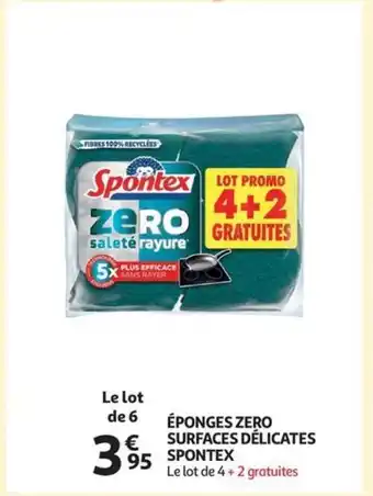 Auchan Eponges zero surface delicates spontex aanbieding
