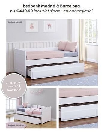 Baby & Tiener Bedbank madrid + barcelona aanbieding