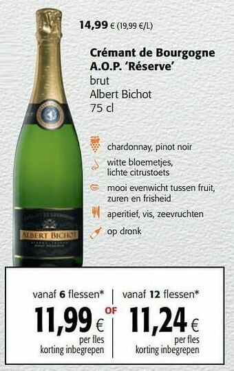 Colruyt Crémant de bourgogne a.o.p. réserve brut albert bichot aanbieding