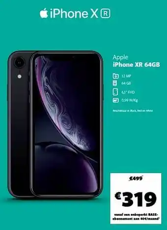 Base Apple iphone xr 64gb aanbieding