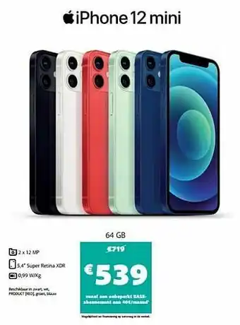 Base Apple iphone 12 mini 64 gb aanbieding