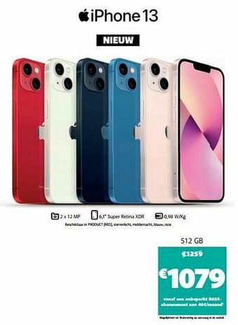Base Apple iphone 13 512 gb aanbieding