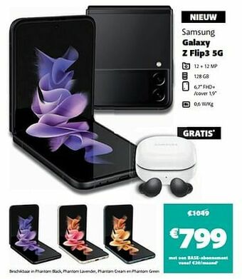Base Samsung galaxy z flip3 5g aanbieding