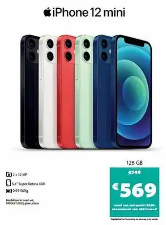Base Apple iphone 12 mini 128 gb aanbieding
