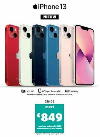 Base Apple iphone 13 256 gb aanbieding