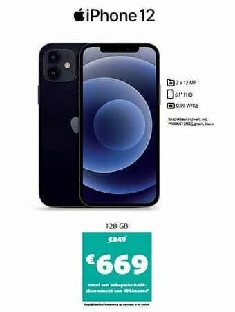 Base Apple iphone 12 128 gb aanbieding