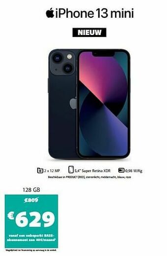 Base Apple iphone 13 mini 128 gb aanbieding