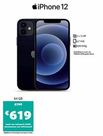 Base Apple iphone 12 64 gb aanbieding