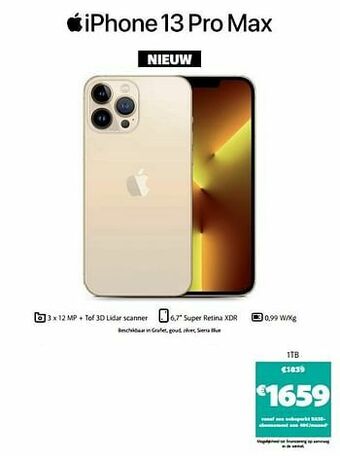 Base Apple iphone 13 pro max 1tb aanbieding