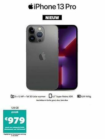 Base Apple iphone 13 pro 128 gb aanbieding
