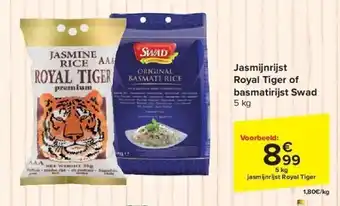 Jasmijnrijst Royal Tiger of basmatirijst Swad