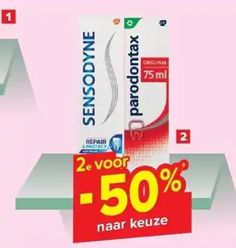 Carrefour Gamma Sensodyne en Parodontax aanbieding