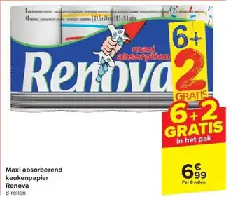 Carrefour Maxi absorberend keukenpapier Renova aanbieding