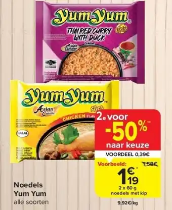 Carrefour Noedels Yum Yum aanbieding