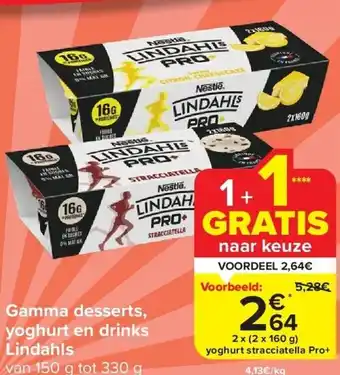 Carrefour Gamma desserts, yoghurt en drinks Lindahls aanbieding