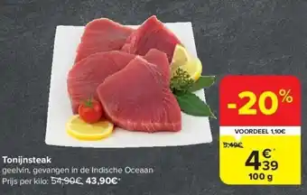 Carrefour Tonijnsteak aanbieding