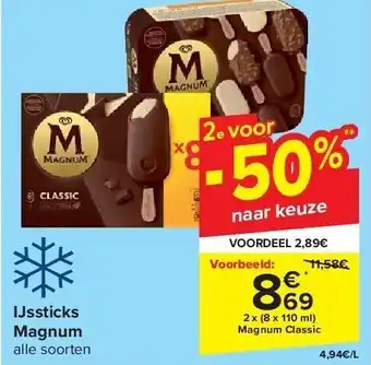 Carrefour IJssticks Magnum aanbieding