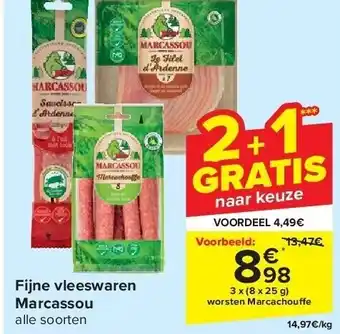 Carrefour Fijne vleeswaren Marcassou aanbieding