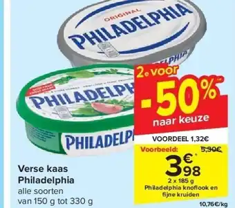 Carrefour Verse kaas Philadelphia aanbieding