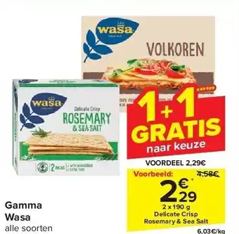 Carrefour Gamma Wasa aanbieding