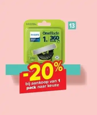 Carrefour Gamma scheermesjes OneBlade Philips aanbieding
