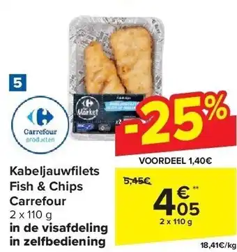 Carrefour Kabeljauwfi lets Fish & Chips Carrefour aanbieding
