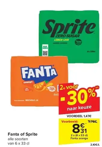 Carrefour Fanta of Sprite aanbieding
