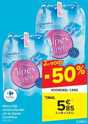 Carrefour Natuurlijk mineraalwater uit de Alpen Carrefour aanbieding