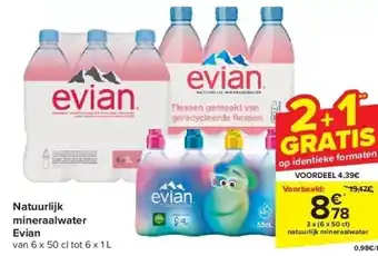 Carrefour Natuurlijk mineraalwater Evian aanbieding
