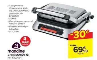 Carrefour Grill MSG1800-18 aanbieding